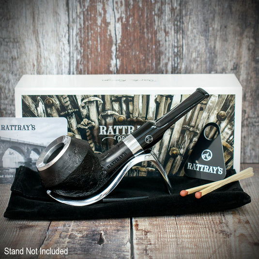 Rattray's Dark Reign Black Sandblast Smoking Pipe - Shape 120