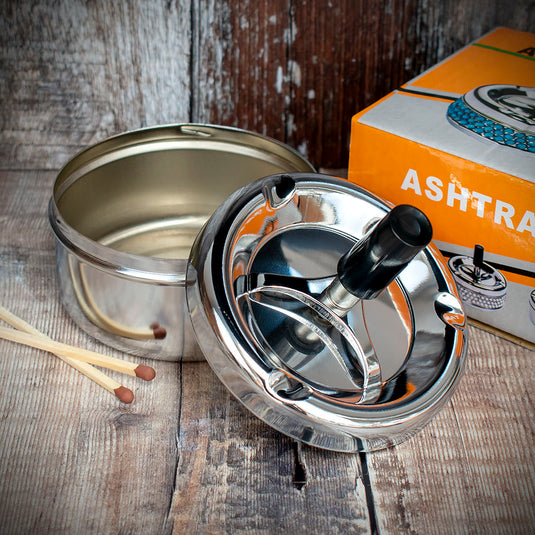 Smoke-King | Spinner Ashtray Polished Chrome | 9cm