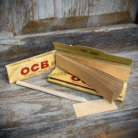 OCB Kingsize Slim Organic Hemp Rolling Papers & Tips - Single Pack