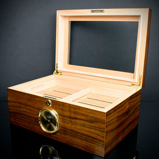 Cigar Humidor Walnut 75 Capacity - HU20