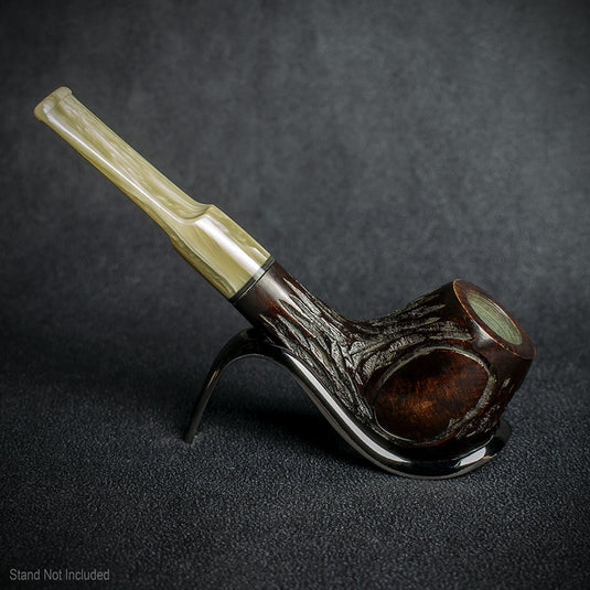 Jean Claude 9mm Filter Dark Rustic  Briar Smoking Pipe - Shape 03