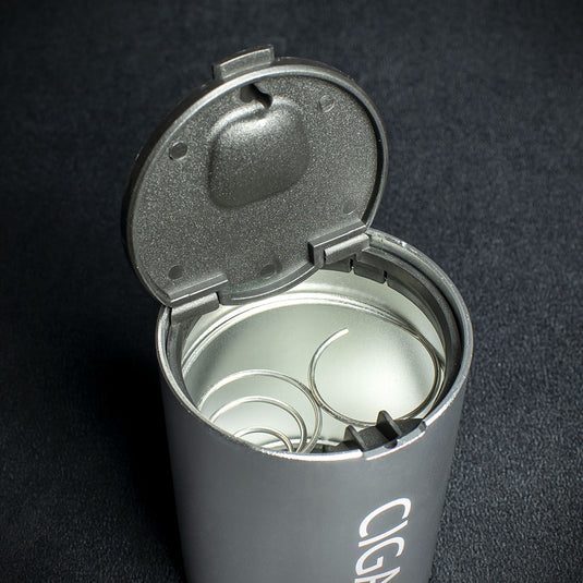 Silver Portable Ashtray Can for Cigars - Travel Ashtray fits in Cupholder