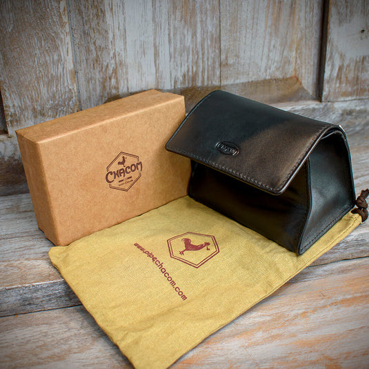 Chacom Pipe Tobacco Pouch - Black Leather (CC020 N)