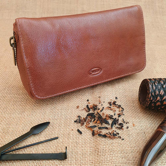 Chacom Two Pipe Combination Pouch - Tan Leather (CC022 H)