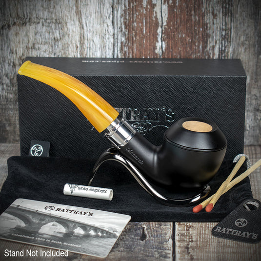 Rattrays Monarch Black 9mm Briar Smoking Pipe - Shape 178