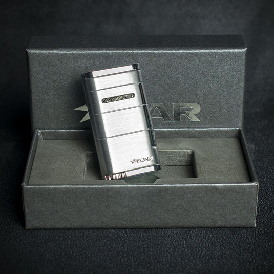 Xikar Allume Single Jet Cigar Lighter - Silver 