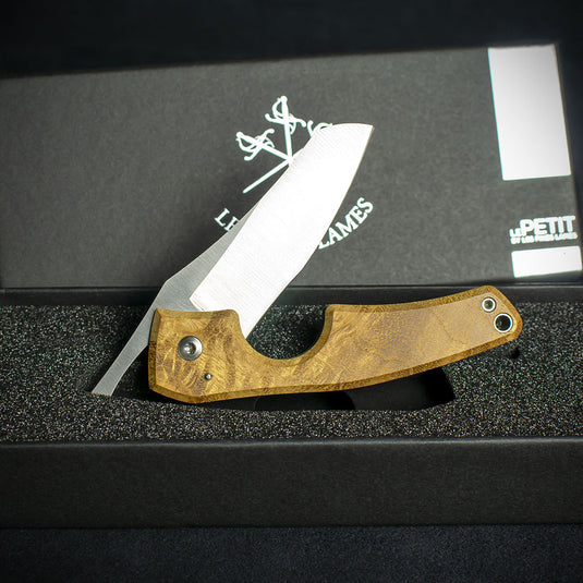 Les Fines Lames Le Petit Cigar Cutter & Knife - Classic Acacia Burl