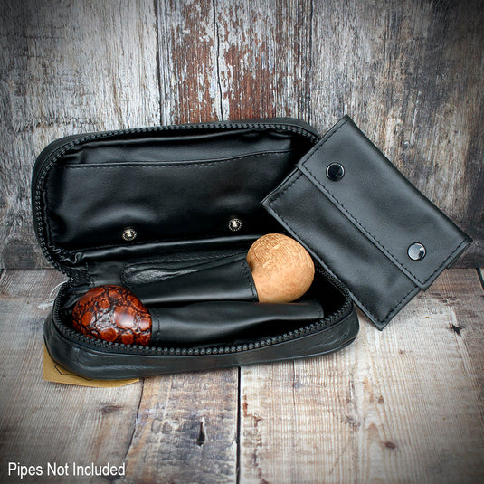  2 Pipe Bag - Black Nappa Leather