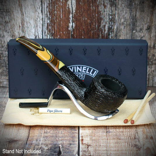 Savinelli Paloma Rustic Black 316 - 6mm Briar Pipe