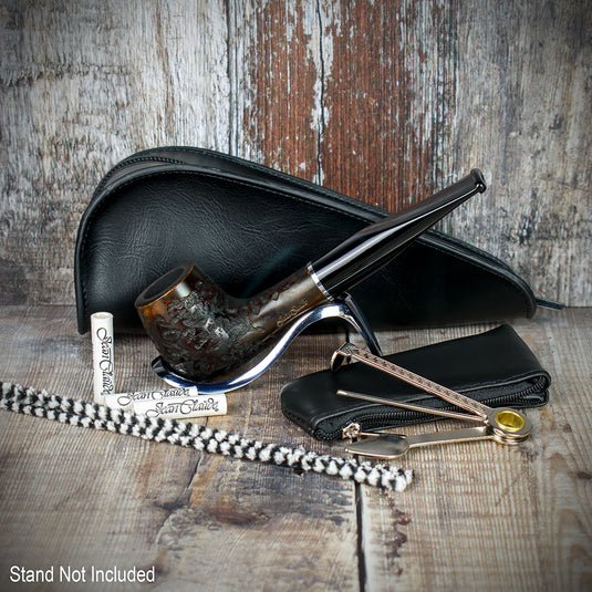 Smoke-King Pipe Smoker's Set - Black  Leather Pouch