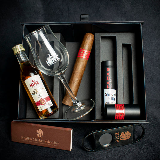 Partagas Serie E No.2 Tubed Cuban Cigar & Hine Miniature - Gift Box