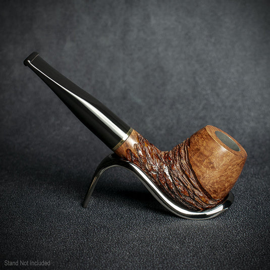 Jean Claude 9mm Filter Rustic Wave Briar Smoking Pipe - Shape 04