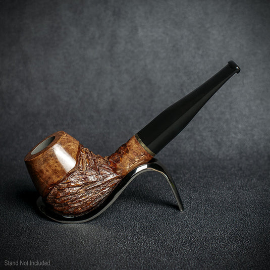 Jean Claude 9mm Filter Rustic Wave Briar Smoking Pipe - Shape 04