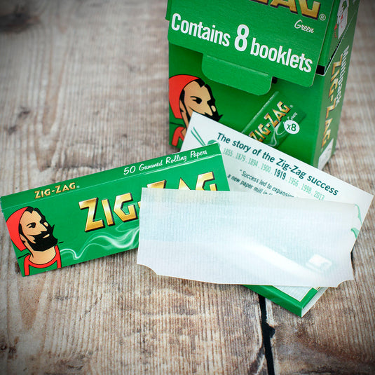 8 Booklets | Zig Zag Regular Green Cigarette Papers