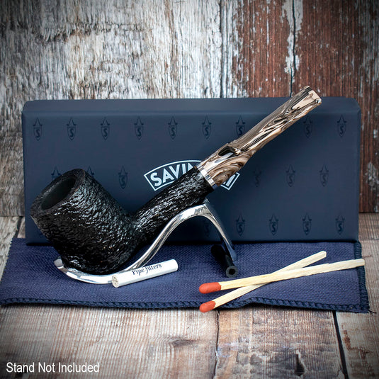 Savinelli Morellina Rustic Black (114R) 6mm - Briar Pipe