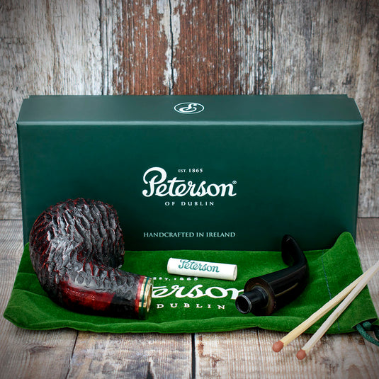 Emerald Rusticated Briar Pipe By Peterson of Dublin - Shape XL02 (9mm)