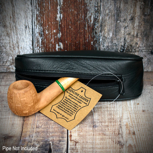 Pipesmoker's Combination Pouch - Black Leather