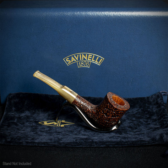 Savinelli Autograph Sandblasted Black Briar Pipe - 01