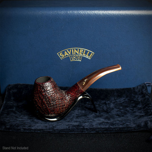 Savinelli Autograph Sandblasted Black Briar Pipe - 03