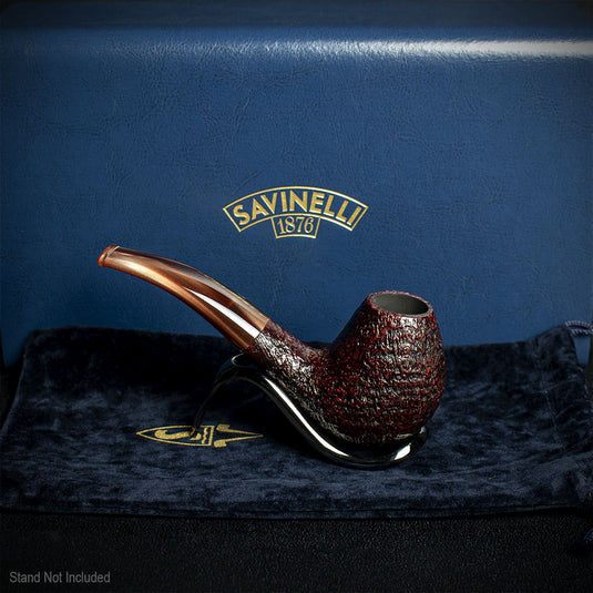 Savinelli Autograph Sandblasted Black Briar Pipe - 03