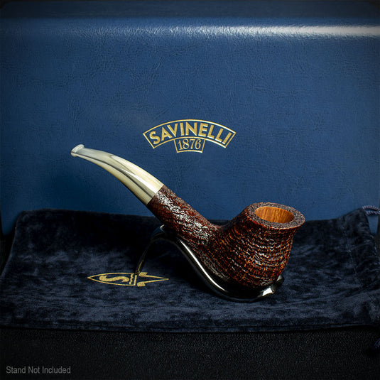 Savinelli Autograph Sandblasted Black Briar Pipe - 05