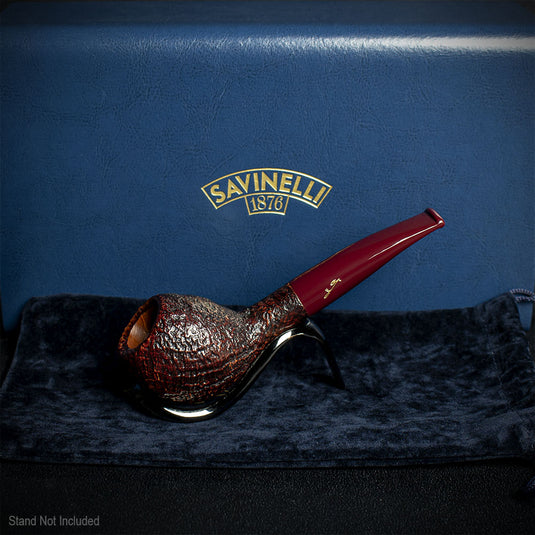 Savinelli Autograph Sandblasted Black Briar Pipe - 06