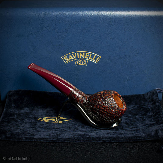 Savinelli Autograph Sandblasted Black Briar Pipe - 06