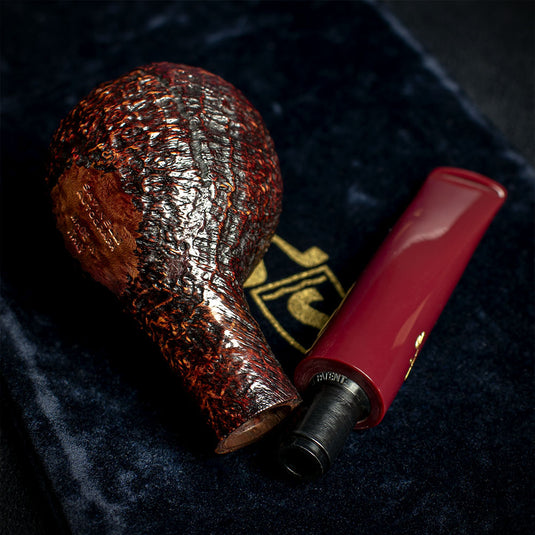 Savinelli Autograph Sandblasted Black Briar Pipe - 06