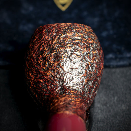 Savinelli Autograph Sandblasted Black Briar Pipe - 06