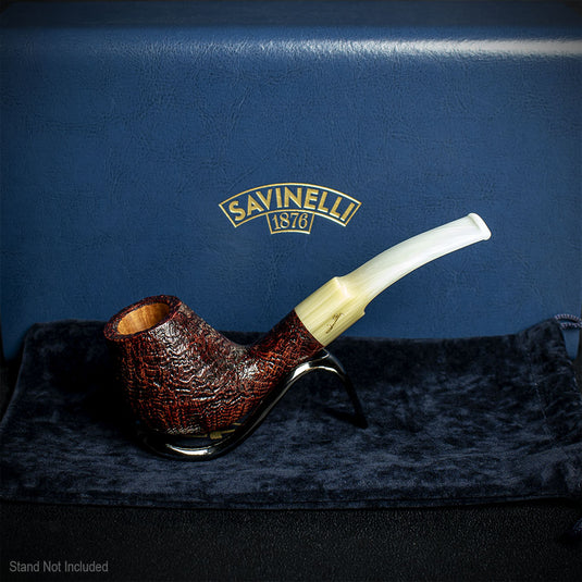 Savinelli Autograph Sandblasted Black Briar Pipe - 07