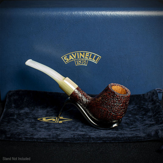 Savinelli Autograph Sandblasted Black Briar Pipe - 07