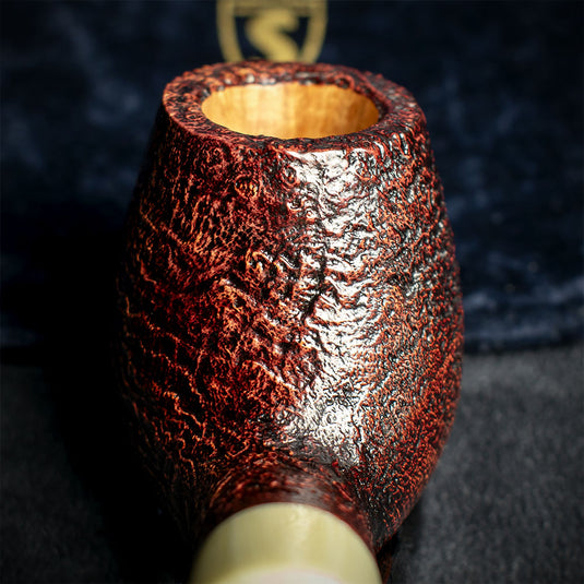 Savinelli Autograph Sandblasted Black Briar Pipe - 07