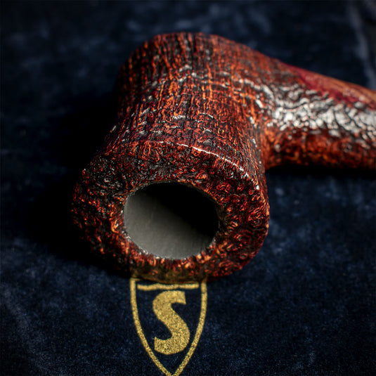 Savinelli Autograph Sandblasted Black Briar Pipe - 08