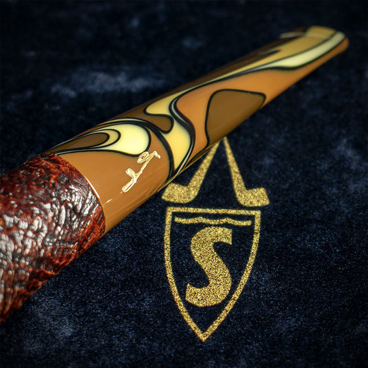 Savinelli Autograph Sandblasted Black Briar Pipe - 08