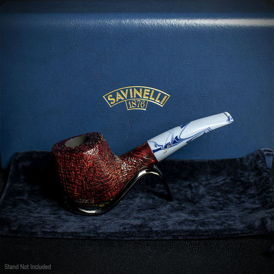 Savinelli Autograph Sandblasted Black Briar Pipe - 10