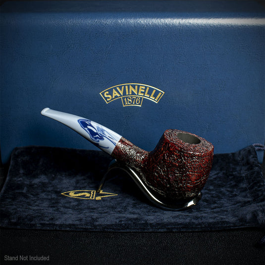 Savinelli Autograph Sandblasted Black Briar Pipe - 10