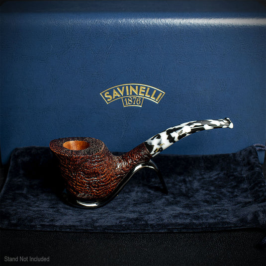 Savinelli Autograph Sandblasted Black Briar Pipe - 11