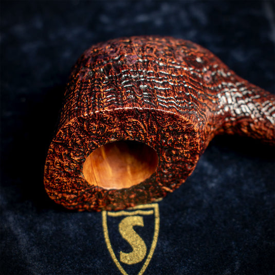 Savinelli Autograph Sandblasted Black Briar Pipe - 11