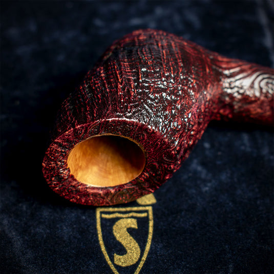 Savinelli Autograph Sandblasted Black Briar Pipe - 12