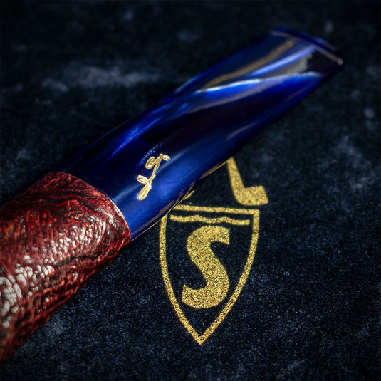 Savinelli Autograph Sandblasted Black Briar Pipe - 12