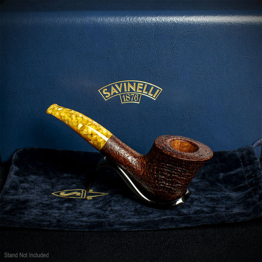 Savinelli Autograph Sandblast Brown Briar Pipe - 02