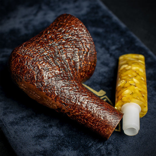 Savinelli Autograph Sandblast Brown Briar Pipe - 02