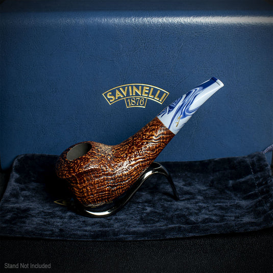 Savinelli Autograph Sandblast Brown Briar Pipe - 04