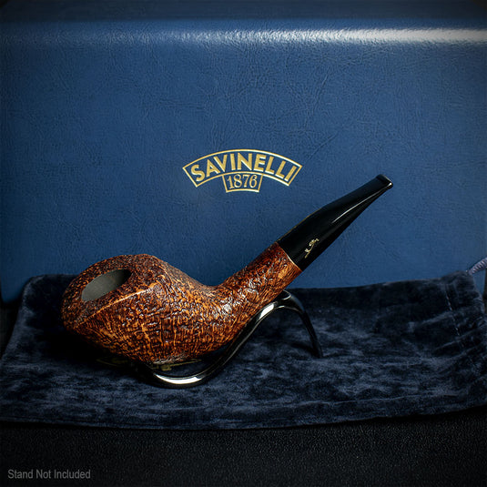 Savinelli Autograph Sandblast Brown Briar Pipe - 05