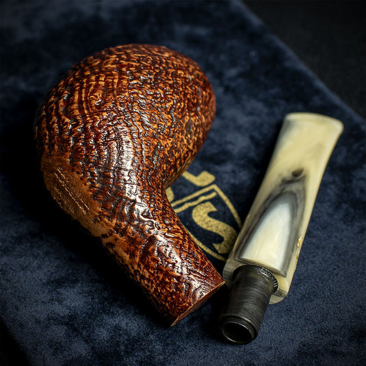 Savinelli Autograph Sandblast Brown Briar Pipe - 06