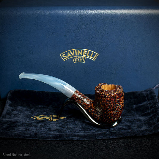 Savinelli Autograph Sandblast Brown Briar Pipe - 09