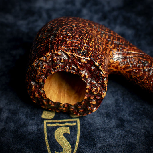 Savinelli Autograph Sandblast Brown Briar Pipe - 09