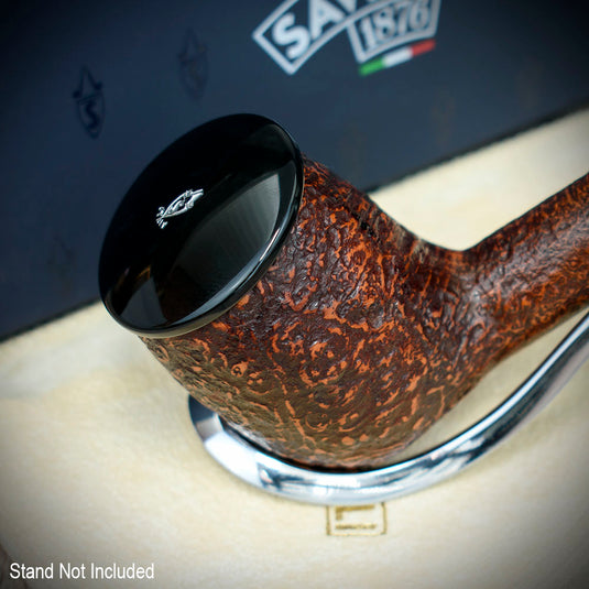 Savinelli Monsieur Brown Sandblast Briar Pipe - Shape No. 128 (9mm)