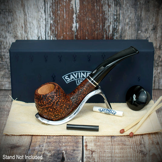 Savinelli Monsieur Brown Sandblast Briar Pipe - Shape No. 626 (6mm)