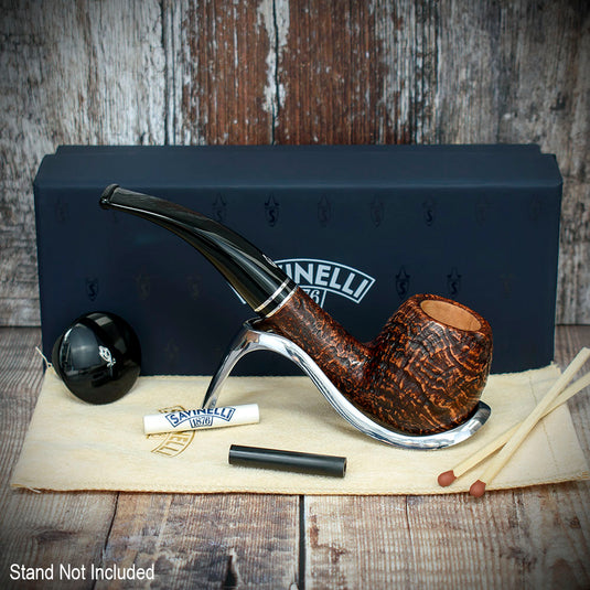 Savinelli Monsieur Brown Sandblast Briar Pipe - Shape No. 626 (6mm)